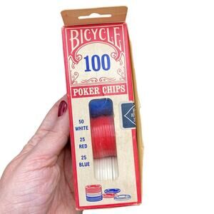 Set of Vintage Bicycle Plastic Poker Chips Retro Packaging Card Game